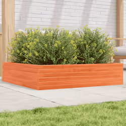vidaXL Garden Planter Wax Brown 100x100x23 cm Solid Wood Pine