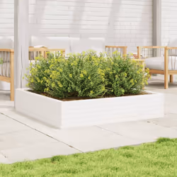 vidaXL Garden Planter Outdoor Flower Pot Planter Pot White Solid Wood Pine - Additional view 2
