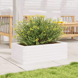 vidaXL Garden Planter Outdoor Flower Pot Planter Pot White Solid Wood Pine - Additional view 2