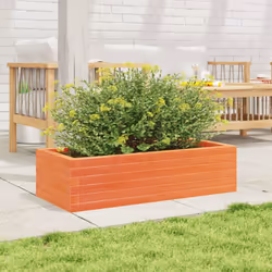 vidaXL Garden Planter Outdoor Flower Pot Planter Pot Wax Brown Solid Wood Pine - wax brown, 90 x 40 x 23 cm - Additional view 2