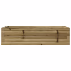 vidaXL Garden Planter Outdoor Flower Pot Planter Pot Wax Brown Solid Wood Pine - natural impregnated, 90 x 40 x 23 cm - Additional view 4