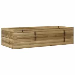 vidaXL Garden Planter Outdoor Flower Pot Planter Pot Wax Brown Solid Wood Pine - natural impregnated, 90 x 40 x 23 cm - Additional view 6