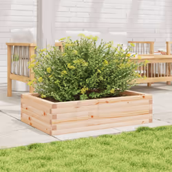vidaXL Garden Planter Outdoor Flower Pot Planter Pot Wax Brown Solid Wood Pine - natural pine, 90 x 60 x 23 cm - Additional view 2
