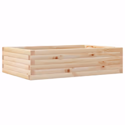 vidaXL Garden Planter Outdoor Flower Pot Planter Pot Wax Brown Solid Wood Pine - natural pine, 90 x 60 x 23 cm - Additional view 6