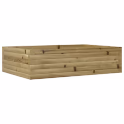vidaXL Garden Planter Outdoor Flower Pot Planter Pot Wax Brown Solid Wood Pine - natural impregnated, 90 x 60 x 23 cm - Additional view 6