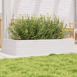 vidaXL Garden Planter White 110x60x23 cm Solid Wood Pine