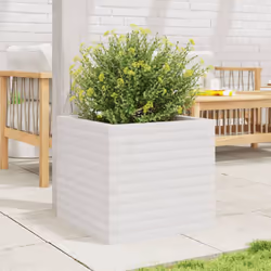 vidaXL Garden Planter Outdoor Flower Pot Planter Pot White Solid Wood Pine - Additional view 2