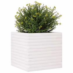 vidaXL Garden Planter Outdoor Flower Pot Planter Pot White Solid Wood Pine - Additional view 3