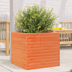vidaXL Garden Planter Outdoor Flower Pot Planter Pot Wax Brown Solid Wood Pine