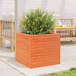 vidaXL Garden Planter Outdoor Flower Pot Planter Pot Wax Brown Solid Wood Pine