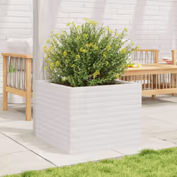 vidaXL Garden Planter Outdoor Flower Pot Planter Pot White Solid Wood Pine - Additional view 2