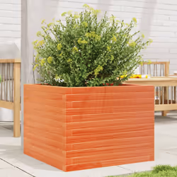 vidaXL Garden Planter Outdoor Flower Pot Planter Pot Wax Brown Solid Wood Pine