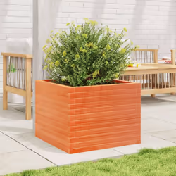 vidaXL Garden Planter Outdoor Flower Pot Planter Pot Wax Brown Solid Wood Pine