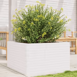 vidaXL Garden Planter White 80x80x45.5 cm Solid Wood Pine