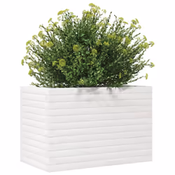 vidaXL Garden Planter Outdoor Flower Pot Planter Pot White Solid Wood Pine - Additional view 3