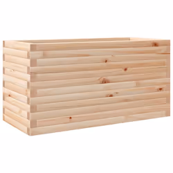 vidaXL Garden Planter Outdoor Flower Pot Planter Pot Wax Brown Solid Wood Pine - natural pine, 90 x 40 x 45.5 cm - Additional view 6