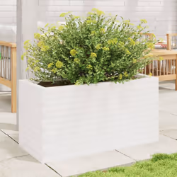 vidaXL Garden Planter Outdoor Flower Pot Planter Pot Wax Brown Solid Wood Pine - white, 90 x 40 x 45.5 cm - Additional view 2