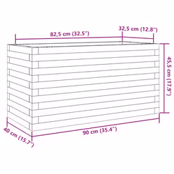 vidaXL Garden Planter Outdoor Flower Pot Planter Pot Wax Brown Solid Wood Pine - white, 90 x 40 x 45.5 cm - Additional view 9