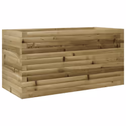 vidaXL Garden Planter Outdoor Flower Pot Planter Pot Wax Brown Solid Wood Pine - natural impregnated, 90 x 40 x 45.5 cm - Additional view 6