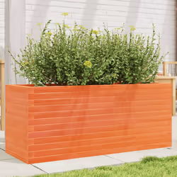 vidaXL Garden Planter Wax Brown 110x40x45.5 cm Solid Wood Pine
