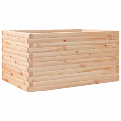 vidaXL Garden Planter Outdoor Flower Pot Planter Pot Wax Brown Solid Wood Pine - natural pine, 90 x 60 x 45.5 cm - Additional view 6