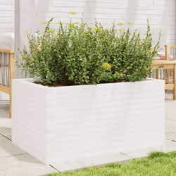 vidaXL Garden Planter Outdoor Flower Pot Planter Pot Wax Brown Solid Wood Pine - white, 90 x 60 x 45.5 cm - Additional view 2