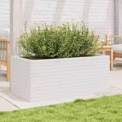 vidaXL Garden Planter White 110x60x45.5 cm Solid Wood Pine
