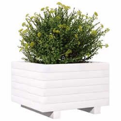 vidaXL Garden Planter Outdoor Flower Pot Planter Pot White Solid Wood Pine - Additional view 3