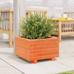 vidaXL Garden Planter Outdoor Flower Pot Planter Pot Wax Brown Solid Wood Pine