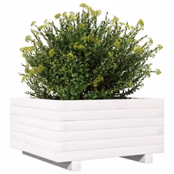 vidaXL Garden Planter Outdoor Flower Pot Planter Pot White Solid Wood Pine - Additional view 3