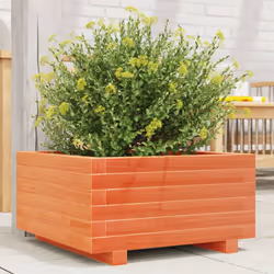 vidaXL Garden Planter Outdoor Flower Pot Planter Pot Wax Brown Solid Wood Pine