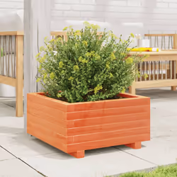 vidaXL Garden Planter Outdoor Flower Pot Planter Pot Wax Brown Solid Wood Pine