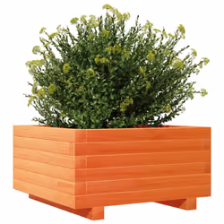 vidaXL Garden Planter Outdoor Flower Pot Planter Pot Wax Brown Solid Wood Pine