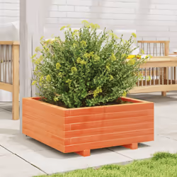 vidaXL Garden Planter Outdoor Flower Pot Planter Pot Wax Brown Solid Wood Pine - Additional view 2
