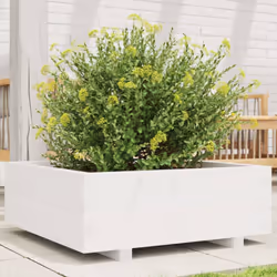 vidaXL Garden Planter White 70x70x26.5 cm Solid Wood Pine