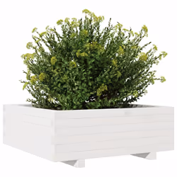 vidaXL Garden Planter White 70x70x26.5 cm Solid Wood Pine
