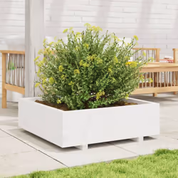 vidaXL Garden Planter Outdoor Flower Pot Planter Pot White Solid Wood Pine - Additional view 2