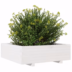 vidaXL Garden Planter Outdoor Flower Pot Planter Pot White Solid Wood Pine - Additional view 3