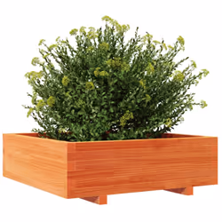 vidaXL Garden Planter Outdoor Flower Pot Planter Pot Wax Brown Solid Wood Pine