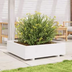 vidaXL Garden Planter Outdoor Flower Pot Planter Pot White Solid Wood Pine - Additional view 2