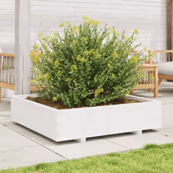vidaXL Garden Planter Outdoor Flower Pot Planter Pot White Solid Wood Pine - Additional view 2