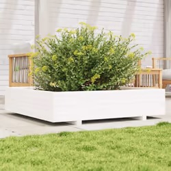 vidaXL Garden Planter Outdoor Flower Pot Planter Pot White Solid Wood Pine - Additional view 2