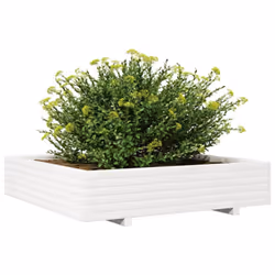 vidaXL Garden Planter Outdoor Flower Pot Planter Pot White Solid Wood Pine - Additional view 3