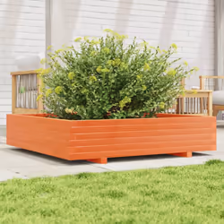 vidaXL Garden Planter Outdoor Flower Pot Planter Pot Wax Brown Solid Wood Pine