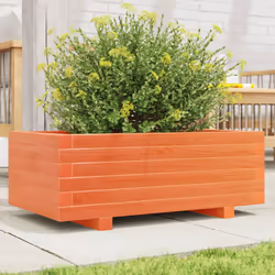 vidaXL Garden Planter Outdoor Flower Pot Planter Pot Wax Brown Solid Wood Pine