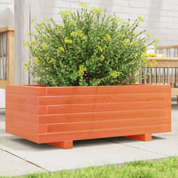 vidaXL Garden Planter Outdoor Flower Pot Planter Pot Wax Brown Solid Wood Pine