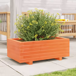 vidaXL Garden Planter Outdoor Flower Pot Planter Pot Wax Brown Solid Wood Pine