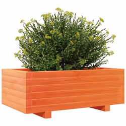 vidaXL Garden Planter Outdoor Flower Pot Planter Pot Wax Brown Solid Wood Pine