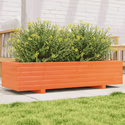 vidaXL Garden Planter Wax Brown 110x40x26.5 cm Solid Wood Pine