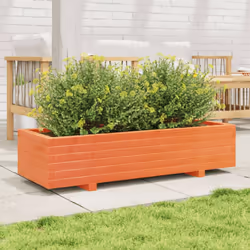 vidaXL Garden Planter Wax Brown 110x40x26.5 cm Solid Wood Pine